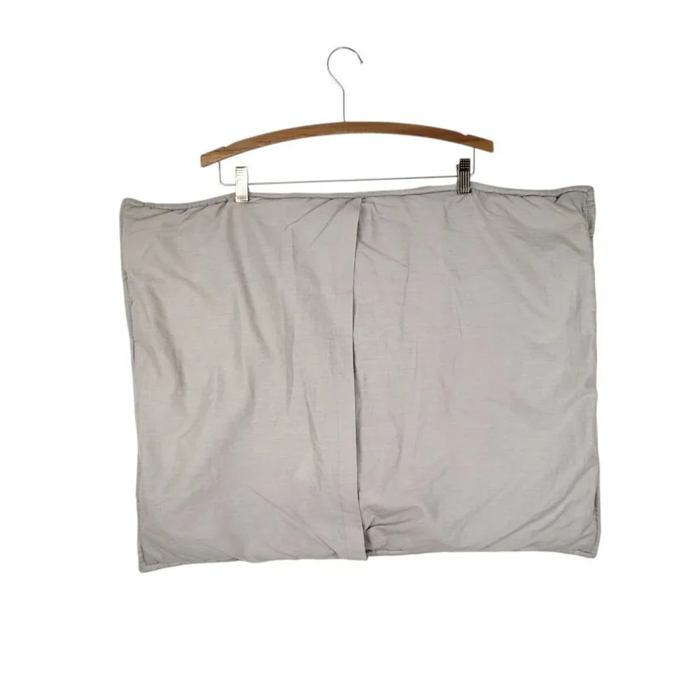 West Elm Standard Pillow Sham Silver Gray Quilted Linen Blend Pillow Cover